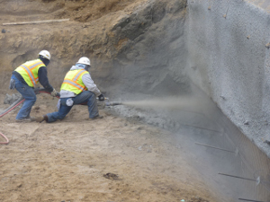 Shotcrete installation in California